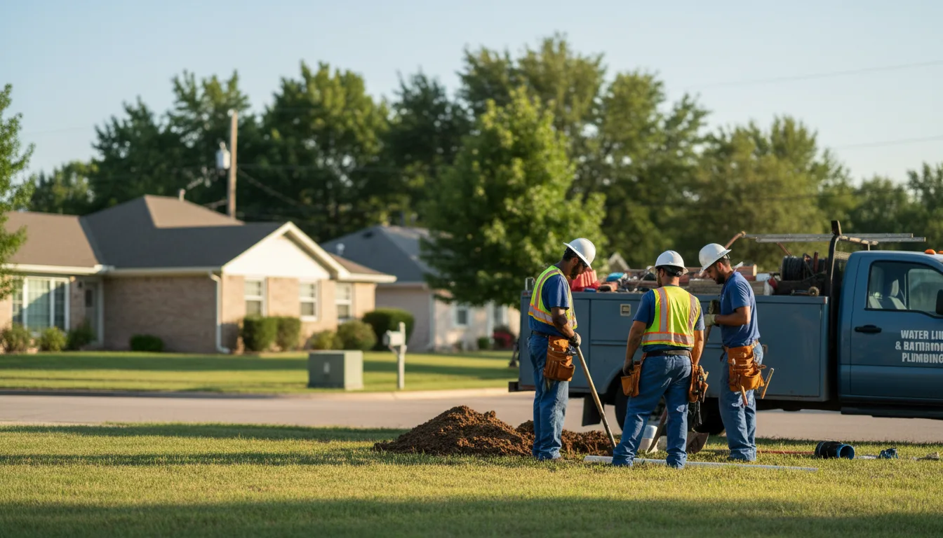 Residential water line and bathroom plumbing service in Bremond, TX